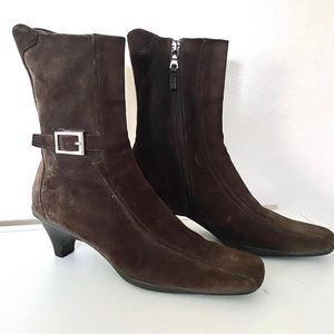 Brown Prada Kitten Heel Boots